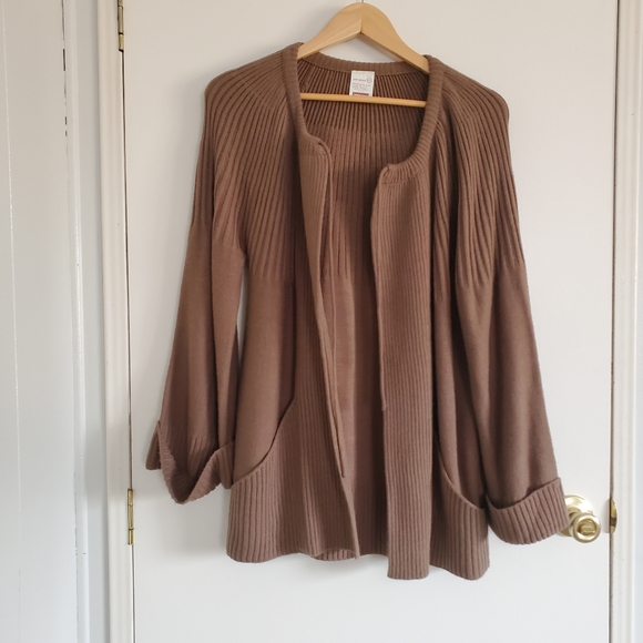 Montgomery Ward Acrylic Knit Cardigan, Men's Size L Oron Acrylic brown type Vintage Second Hand